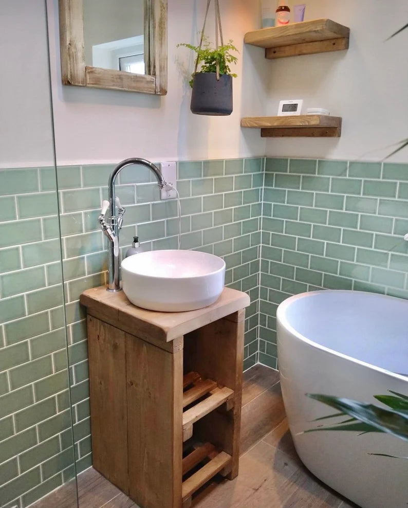 Rustic washstand shelf vanity unit bathroom unit wash stand