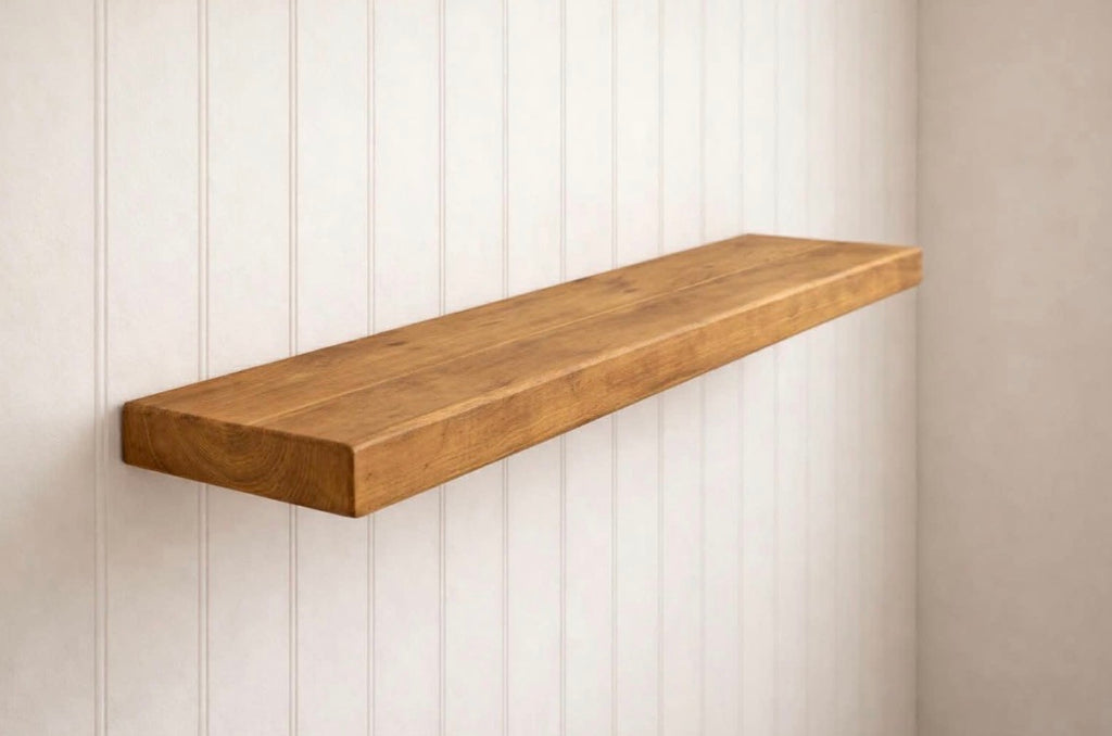Solid rustic shelves with brackets