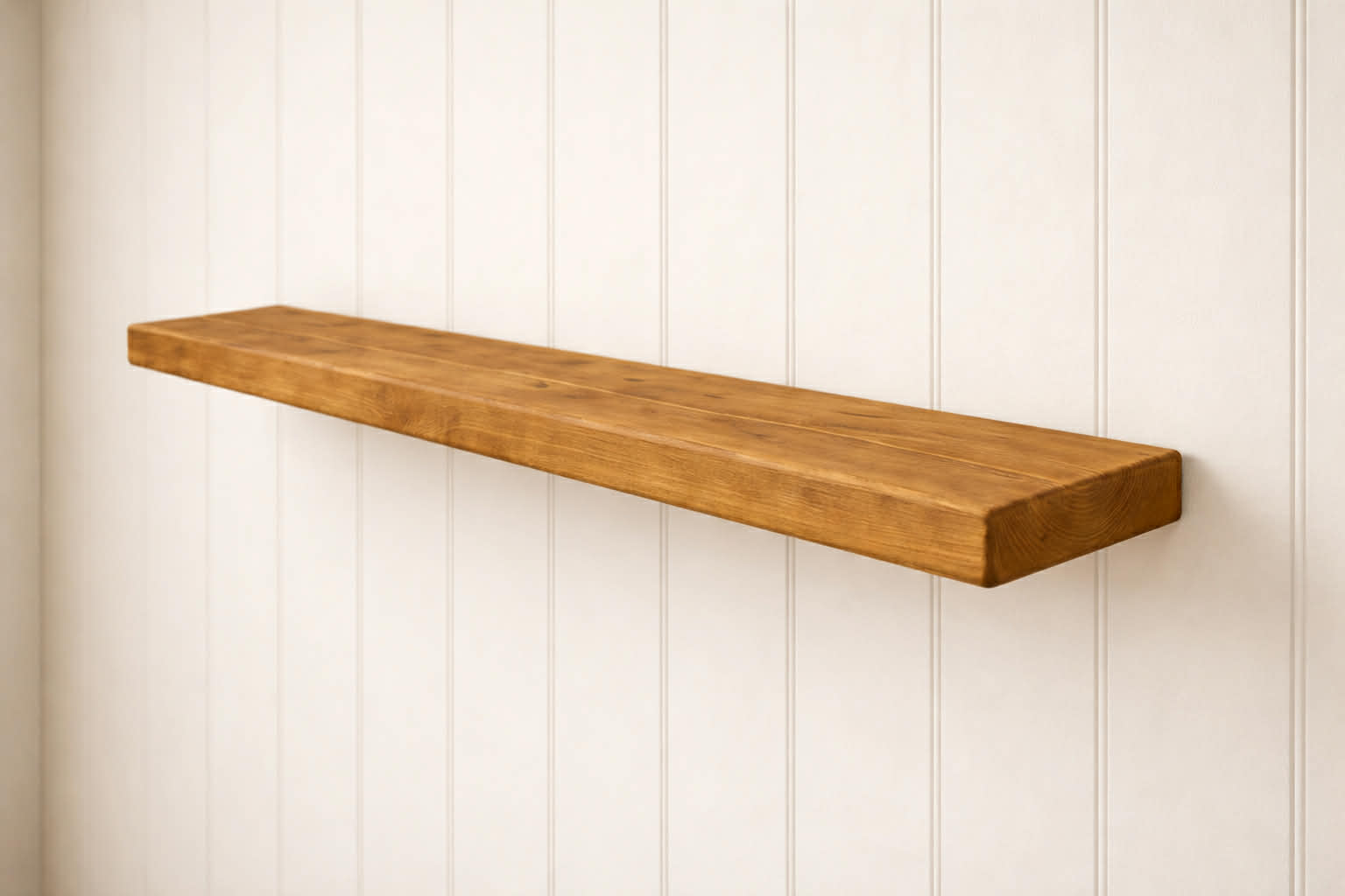 Solid rustic shelves with brackets