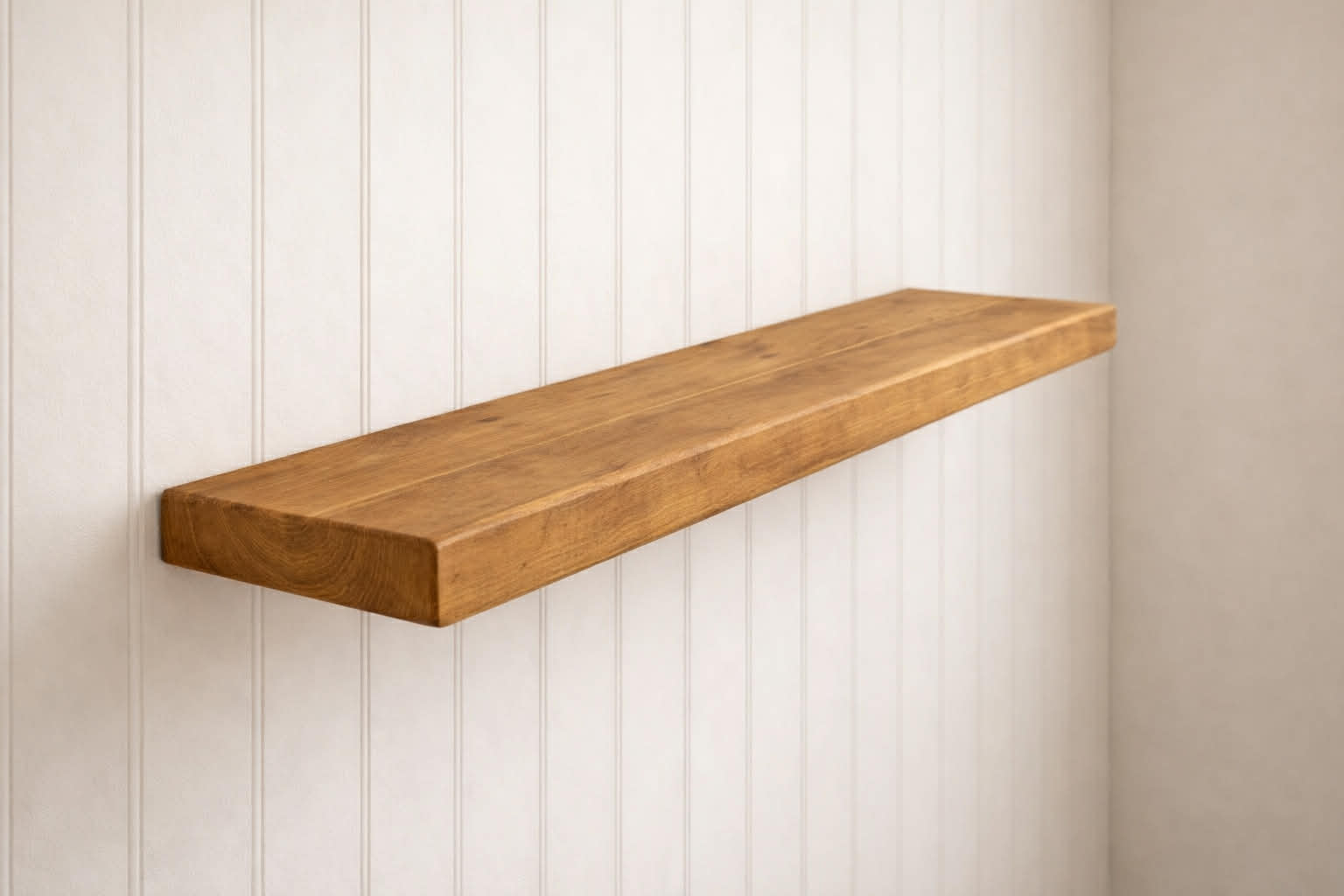Solid rustic shelves with brackets