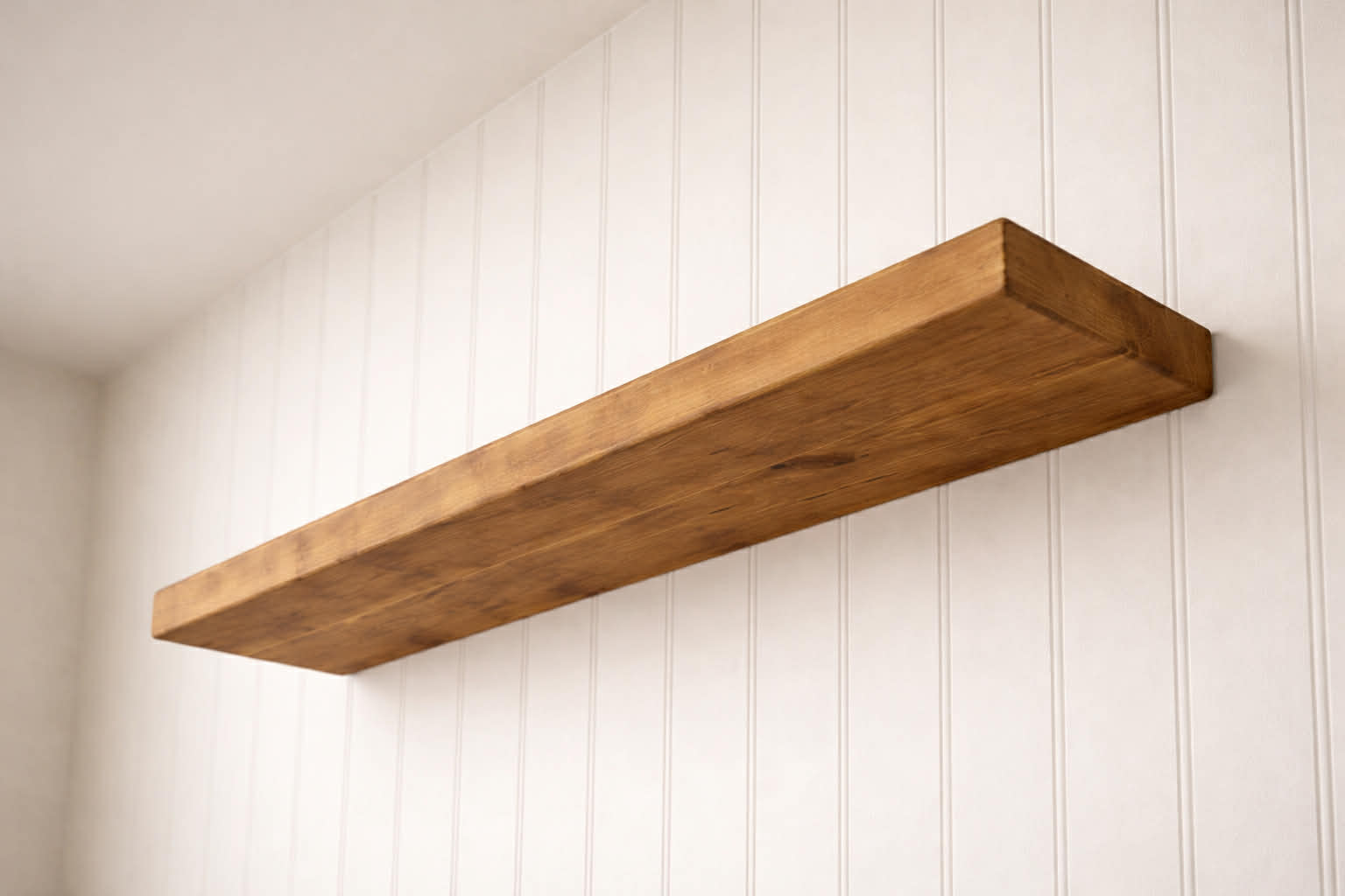 Solid rustic shelves with brackets