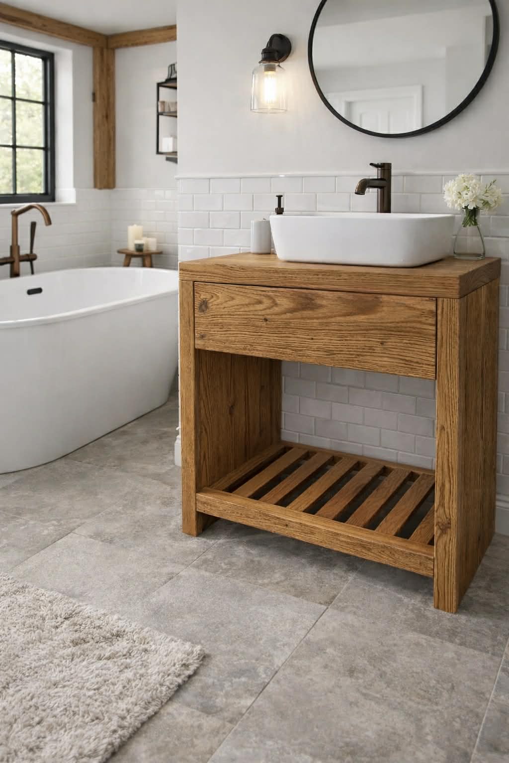The Slatted Juniper washstand