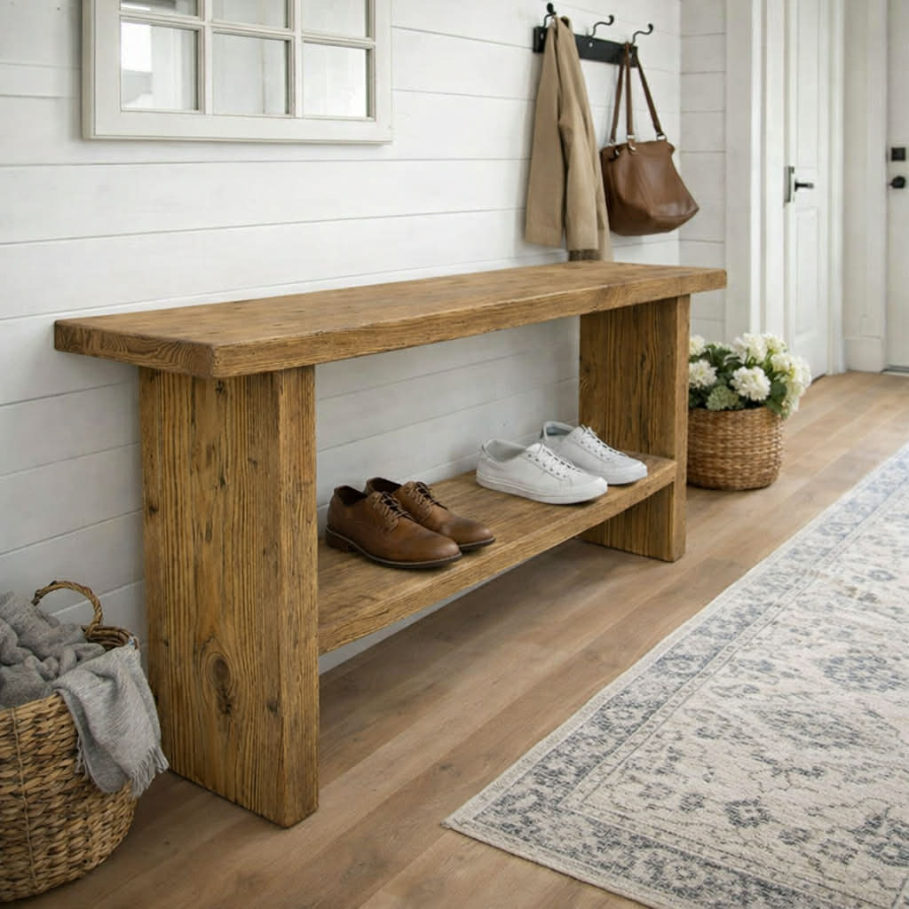 The farmyard bench - shoe rack