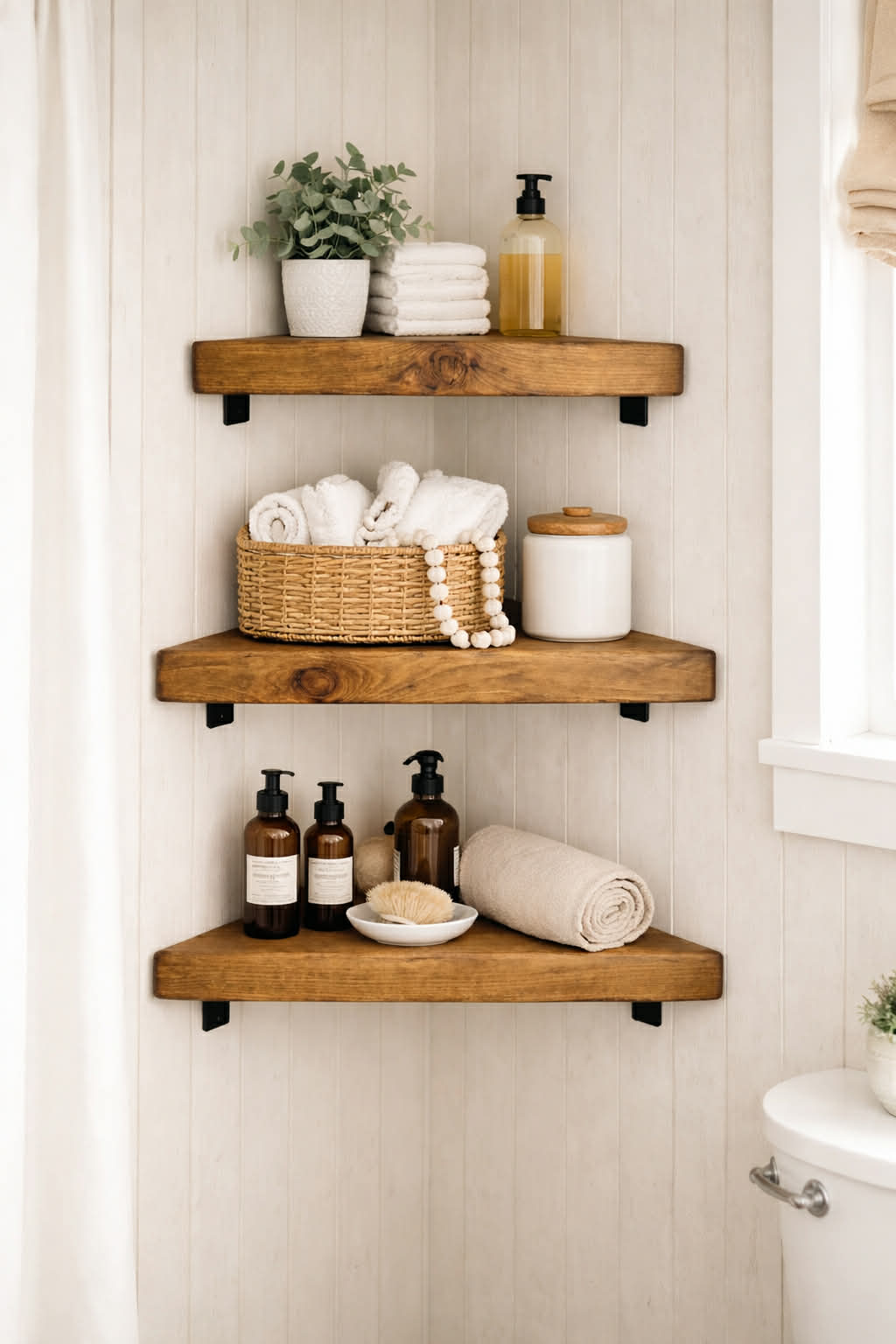 Solid beam corner shelves (3)
